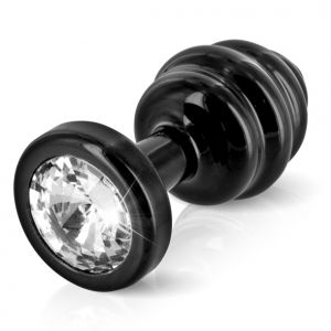 Diogol - Ano Butt Plug Geribbeld Zwart 35 mm