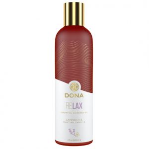 Dona - Essential Massage Olie Relax Lavendel & Tahitiaanse Vanille 120 ml