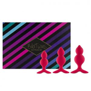 FeelzToys - Bibi Twin Butt Plug Set 3 st. Roze