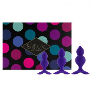 FeelzToys - Bibi Twin Butt Plug Set 3 st. Paars