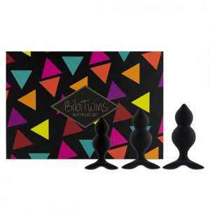 FeelzToys - Bibi Twin Butt Plug Set 3 st. Zwart