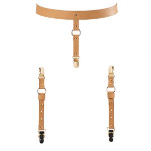 Bijoux Indiscrets - Maze Suspender Belt Ondergoed & Kousen Bruin