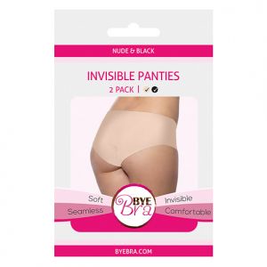 Bye Bra - Onzichtbare Slip (Lichte Huidskleur & Zwart 2-Pack) L