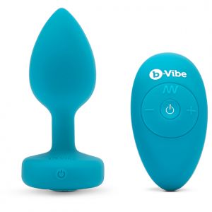 B-Vibe - Vibrerende Juwelen Plug S/M Blauw