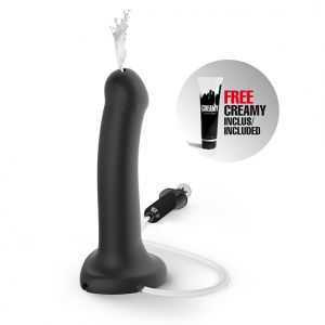Strap-On-Me - Semi-Realistische Spuitende Dildo Sperma Zwart L