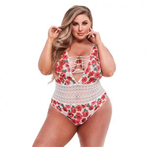 Baci - White Floral en Lace Teddy Q
