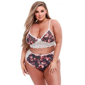 Baci - Grey Floral en Lace Bra Set Q